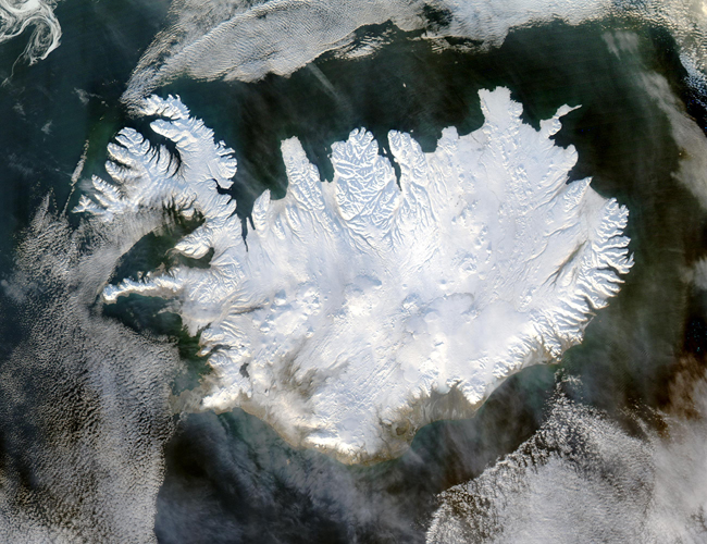 L'Islande vue par satellite